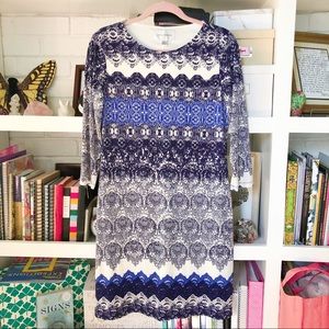 Soft and Stretchy 3/4 Sleeve Lace Pattern Shift